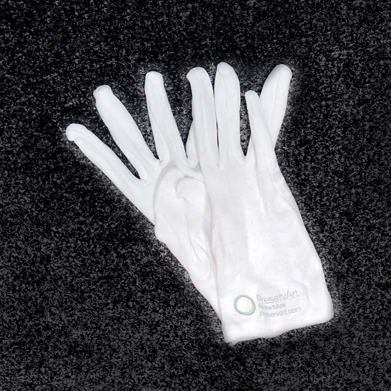 Fehér pamutkesztyű, 8-as méret (10 pár)
